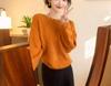 Chic Beaded Korean Style Long Sleeve Sweater - Loose Knit for Autumn/Winter 2025