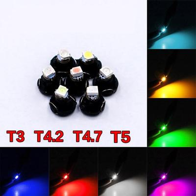 10 pezzi T3 T4.2 T4.7 T5 LED per auto luce 1 SMD 2835 12 V cuneo cruscotto spia di avvertimento luce del quadro strumenti