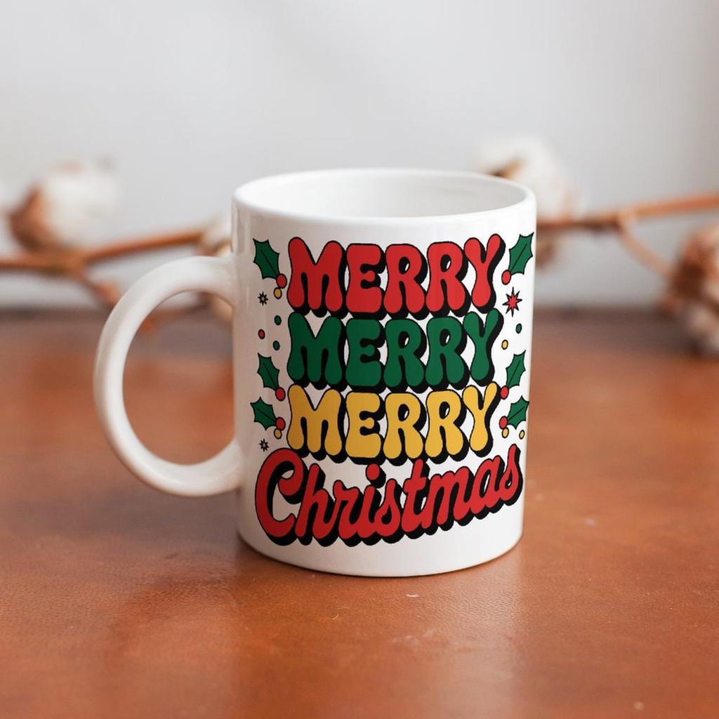 1pc 11oz Blank Ceramic Coffee Mug, Double-sided Printed Cup, Bright Surface, Durable Weight, Everyday Drinkware for Home, Cafe, or Office