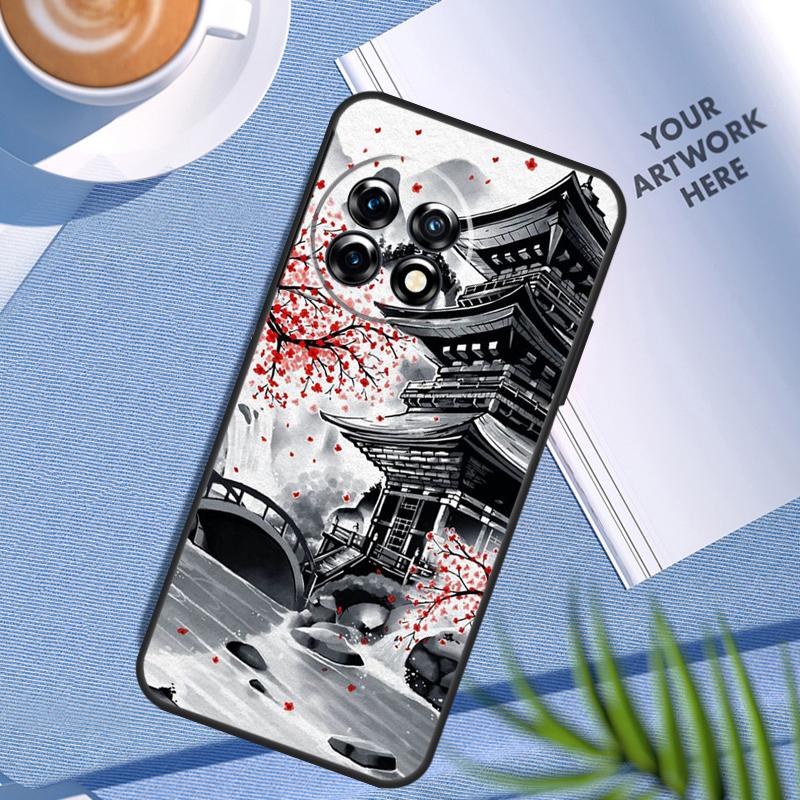 Japanese Art Temple Sakura Case For OnePlus Nord CE 5 3 4 Lite N20 N30 OnePlus 15 13 12 11 8 9 10 Pro 10T 13R 13T Cover