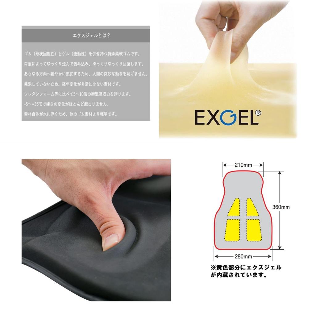 EFFEX Amazon Exklusives D-Netz-Sitzbezug-Set, EXGEL, Körperdruckverteilung, Netzmaterial, Allzweck-Universalbezug, Typ EHZ2837AMZ GEL-ZAB
