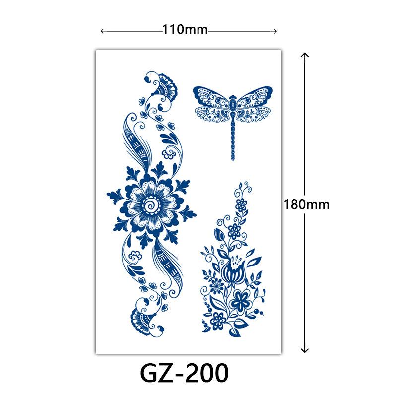 

Травяная полуперманентная тату-наклейка, тату-наклейка с английским тотемом животного, водостойкая, устойчивая к поту татуировка 110*180mm