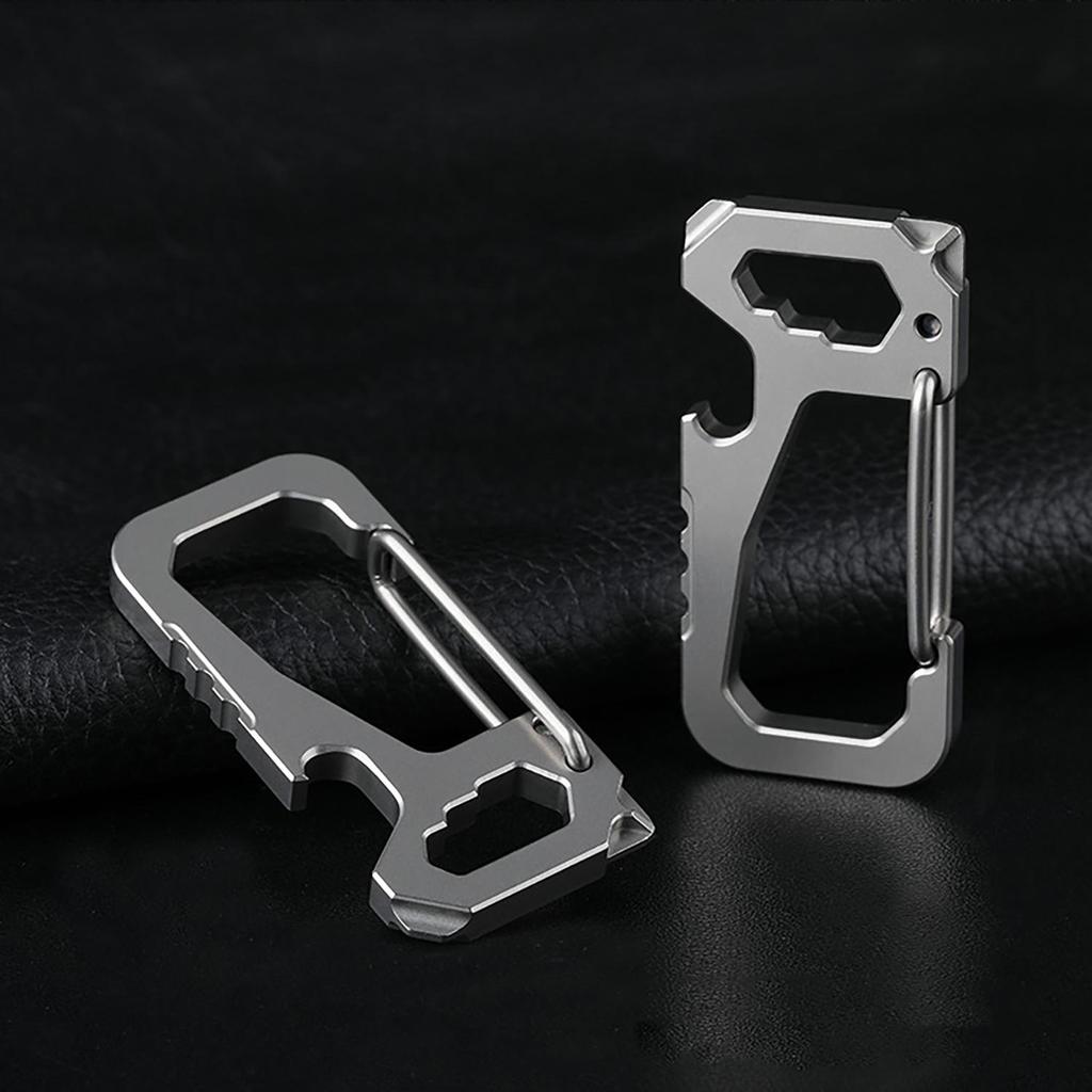 Titanlegering Midje Nyckelring Bilnyckelring Hänge Ultralätt Bärbar EDC Multi Utomhusverktyg för Korkskruv Skiftnyckel Skruvmejsel