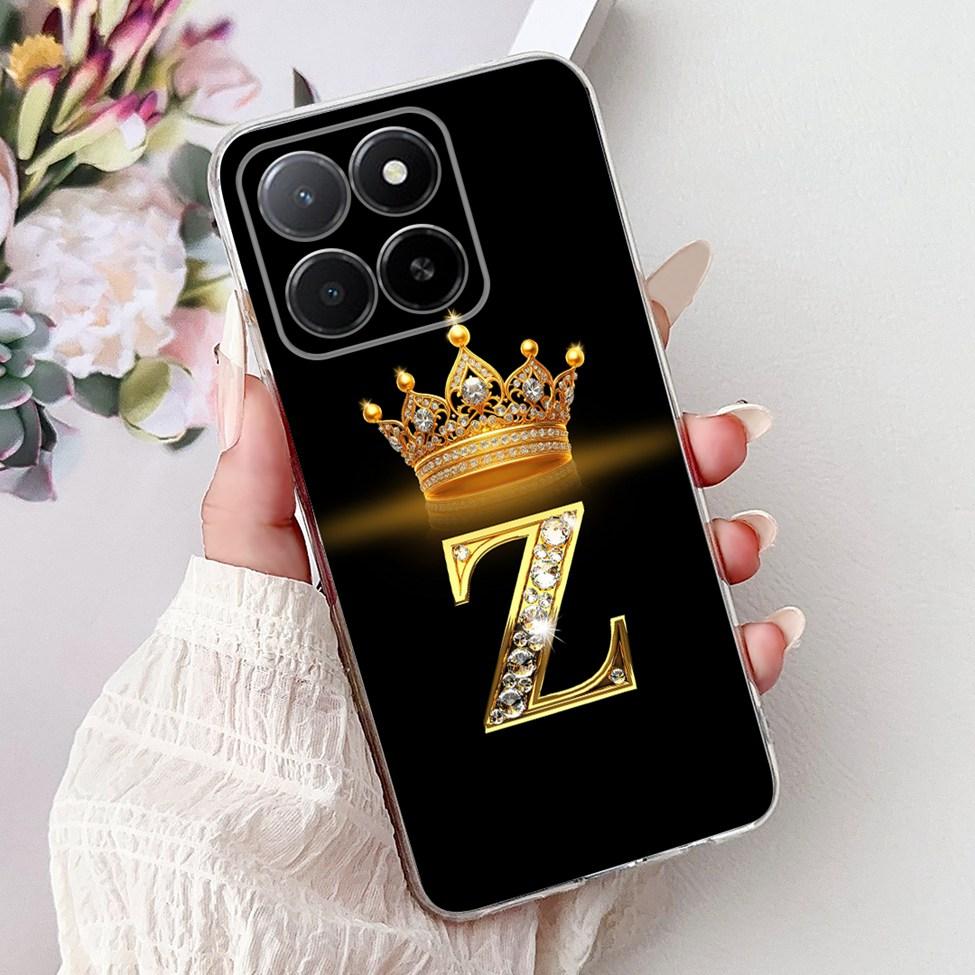 Clear For Honor X5b GFY-LX2 Case X5b Plus Fashion Luxury A-Z Letters Soft Back Cover For Honor X5b Plus Phone Case GFY-LX2P