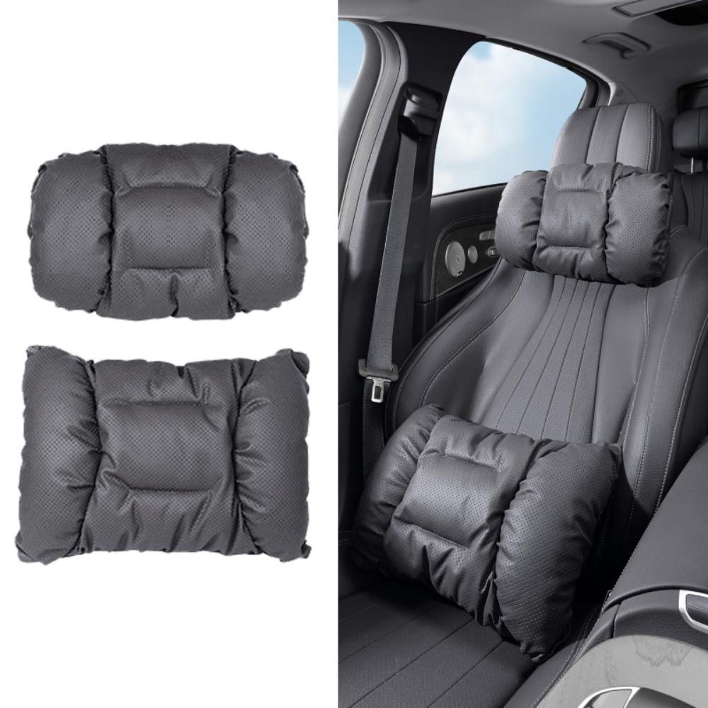 Practical Bubble Cotton Car Seat Cushion Multifunctional Anti-Stain Car Headrest Support Breathable Leather Neck Pillow