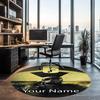 Custom Name Rainbow Six Siege Printed Round Rug Carpet Chair Rug Area Rug Entryway Doormats,for Office Chair Living Room Bedroom Kitchen Room.