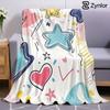Colorful Doodle Star Lightweight Microfiber Soft Christmas Fleece Blanket Warm Cozy Throw for Bed Sofa Office Travel All Season