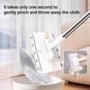 39.4" Hands-Free Multi-Purpose Flat Mop, Multifunctional Lazy Mop with One-Click Cloth Attachment with 8 Reusable Clothes, Ideal for Washbasin &