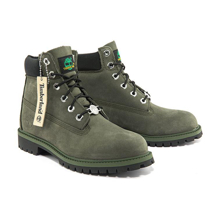 Timberland 6palcové ležérní střední venkovní boty Dětské boty Vojenská zelená A2KCSA58