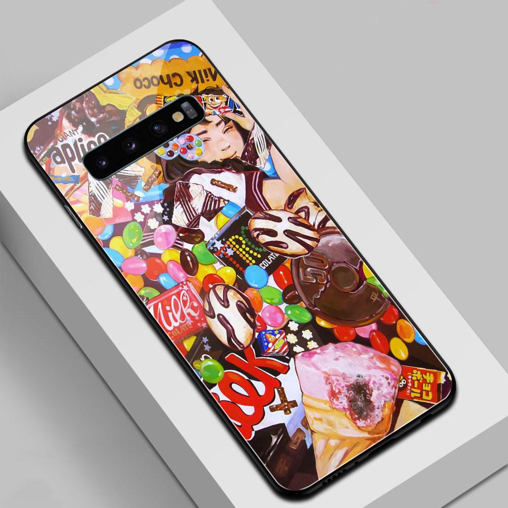 Husă pentru Samsung S20 Plus Fată Candy Husă spate din sticlă Husă Note 9 pentru Galaxy S8 S9 S20 plus Note 8 9 10 plus S10e S20 ultra S22