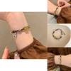 Chic Electroplated Glass Bead Bracelet For Women With Geometric Shapes