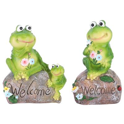 2pcs Lovely Miniature Artificial Frog Amimal Model Ornament Landscape Garden Decoration Craft