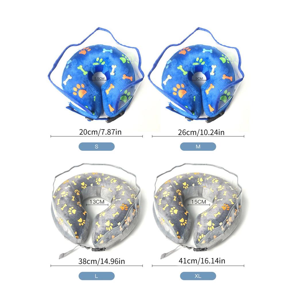 Inflatable Collar with Clear Baffle Soft Cone for Pet Perfect for After Surgery and Wound Healing Adjustable Lightweight