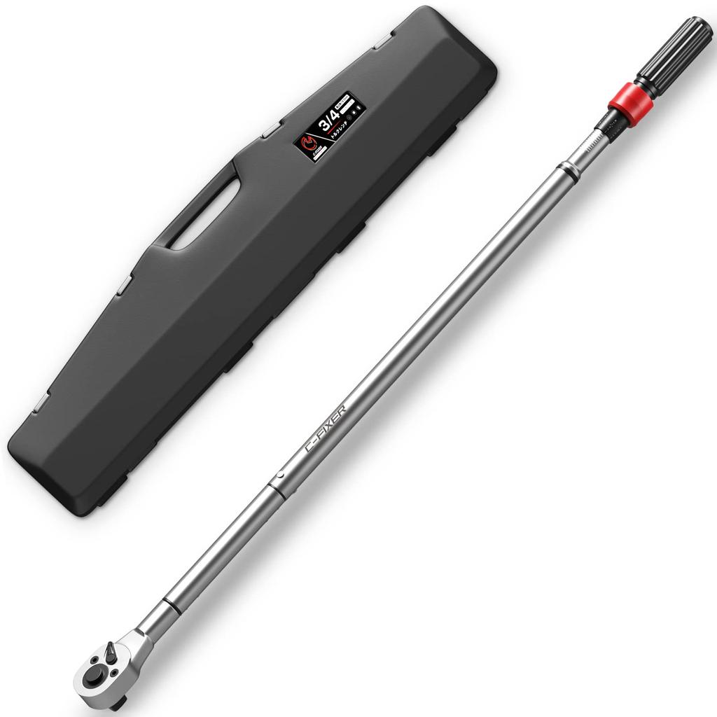 Torque Wrench Preset Type Tire Change Car Bike Repair Wrench 19mm Drive Socket Wrench with Case (3/4 inch) 200-800N m