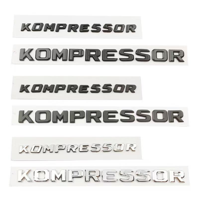 3D KOMPRESSOR Emblem Badge Letters For Benz W203 W204 W211 W210 C SLK Class ABS Glossy Black Chrome Trunk Logo Decal Accessories IX3