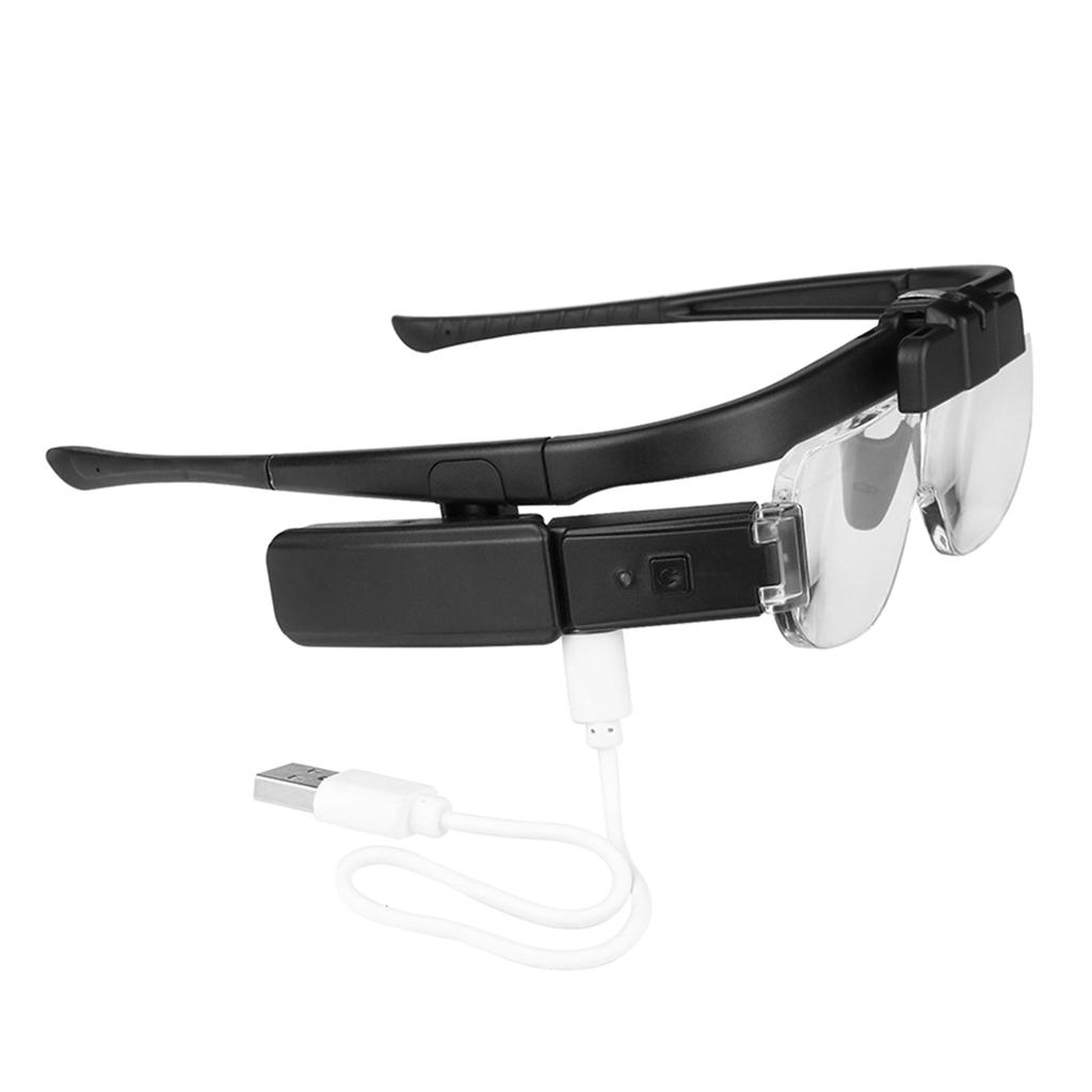 Kopf-Vergrößerungsglas mit Licht Stirnband-Lupe für Naharbeiten Wechselbare Linsen 1,5X 2X 2,5X für Juwelier