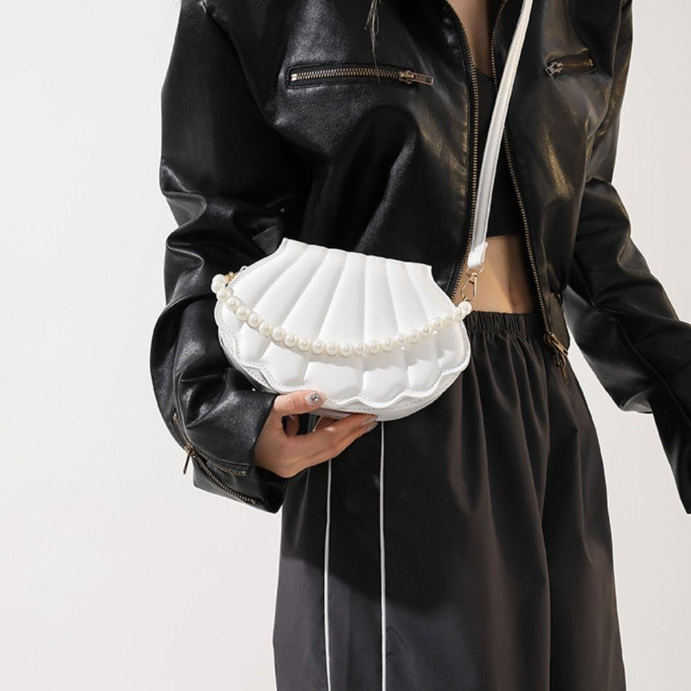 

Винтажная сумка через плечо из искусственной кожи, маленькая маленькая сумка-мессенджер с жемчугом, классическая сумка через плечо, уличная одежда