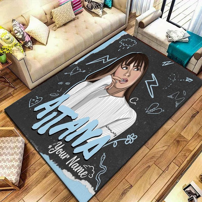 Aitana Custom Name Carpet Rug for Living Room Bedroom Home Sofa Decoration,Kids play Non-slip Floor Mat