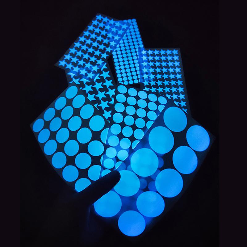 8-126 szt. Świecące w ciemności naklejki ścienne gwiazdki, okrągłe kropki, DIY dekoracja pokoju