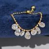 Pull Bead Chain Tassel Ring Water Drop Shape Chain Ring Elegant Charm Ring  Women