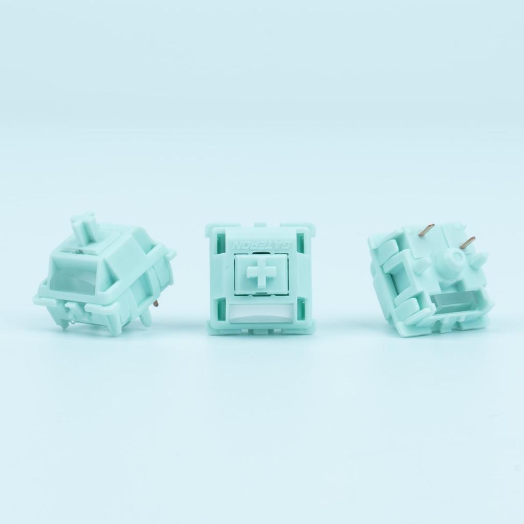 GATERON Smoothie Keyboard Switches, Linear RGB LED 5-Pin White 22mm Dual-Stage Spring Factory Pre-Lubricated 40gf Full POM Key Switches for MX