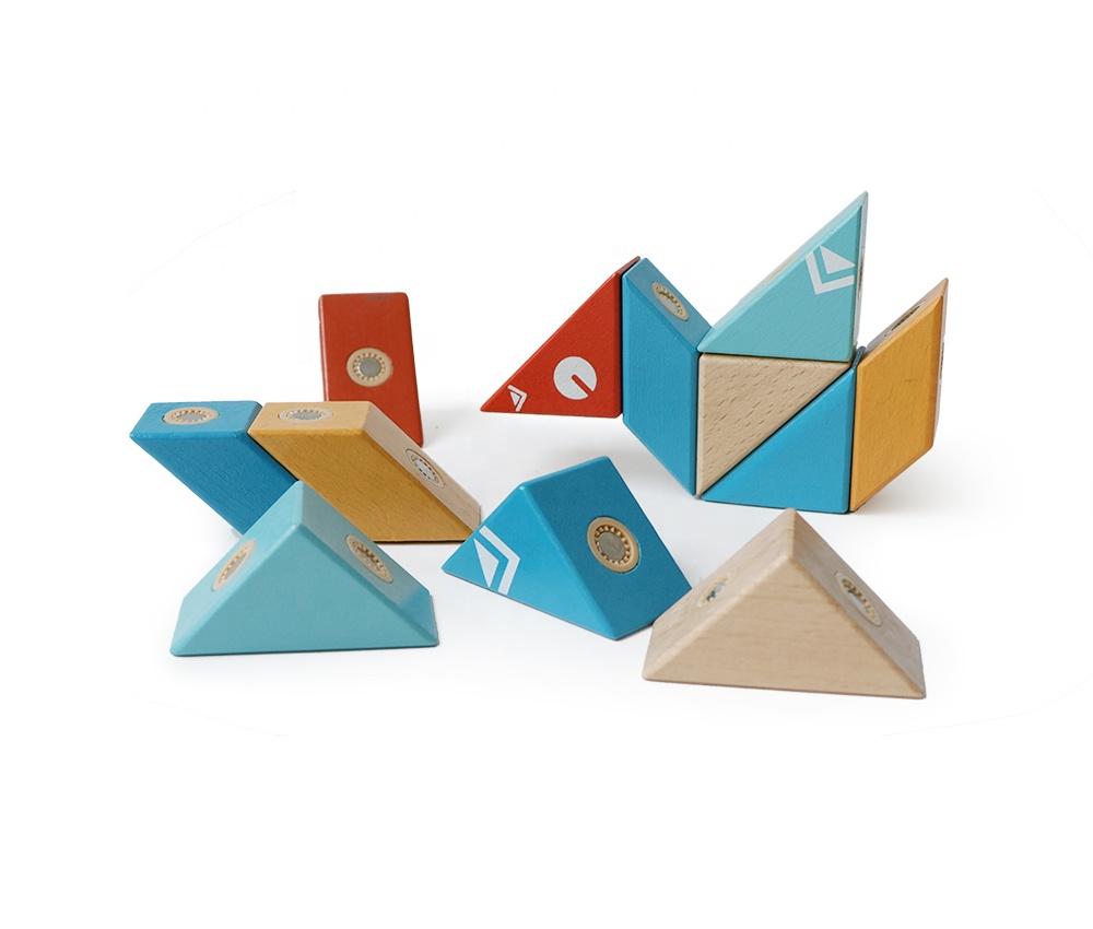 Kids Montessori Educational Toy Blocks Wood Magnetic Puzzle Set 50