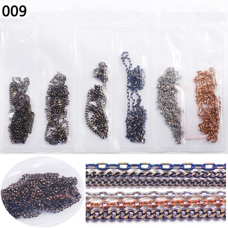 6-Grid Bag Candy Color DIY Nail Nail Beauty Chain Beauty Chain Nail Ornament