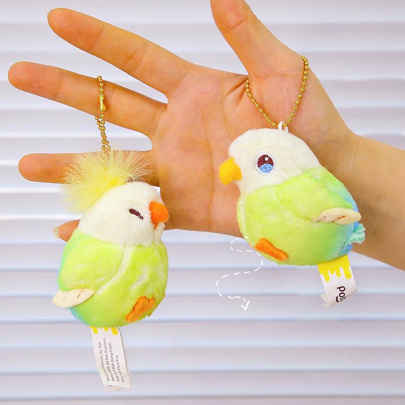 Simulation Bird Doll Love Budgie Parrot Doll Plush Schoolbag Pendant Magnetic Attraction To Send Female Birthday Gift