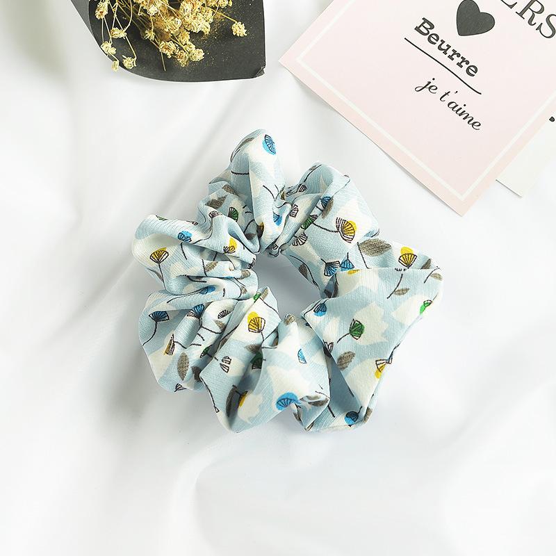 Small Fresh Large Intestine Ring Spring Summer Autumn And Winter Head Flower Chiffon Fabric Pig Large Intestine Hair Band Headgear Women'S Headband