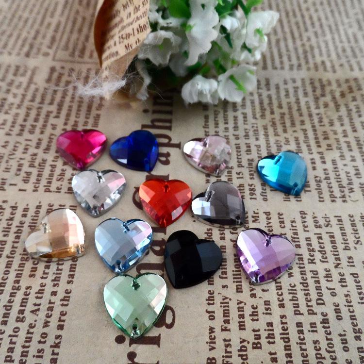 Acrylic Mesh Heart-Shaped Rhinestones for DIY Jewelry