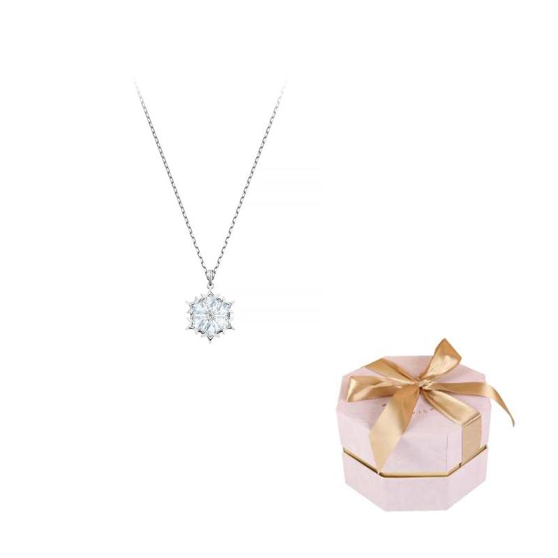 Swarovski Rhodium plated Necklaces Womens Silver F-Gift Box D