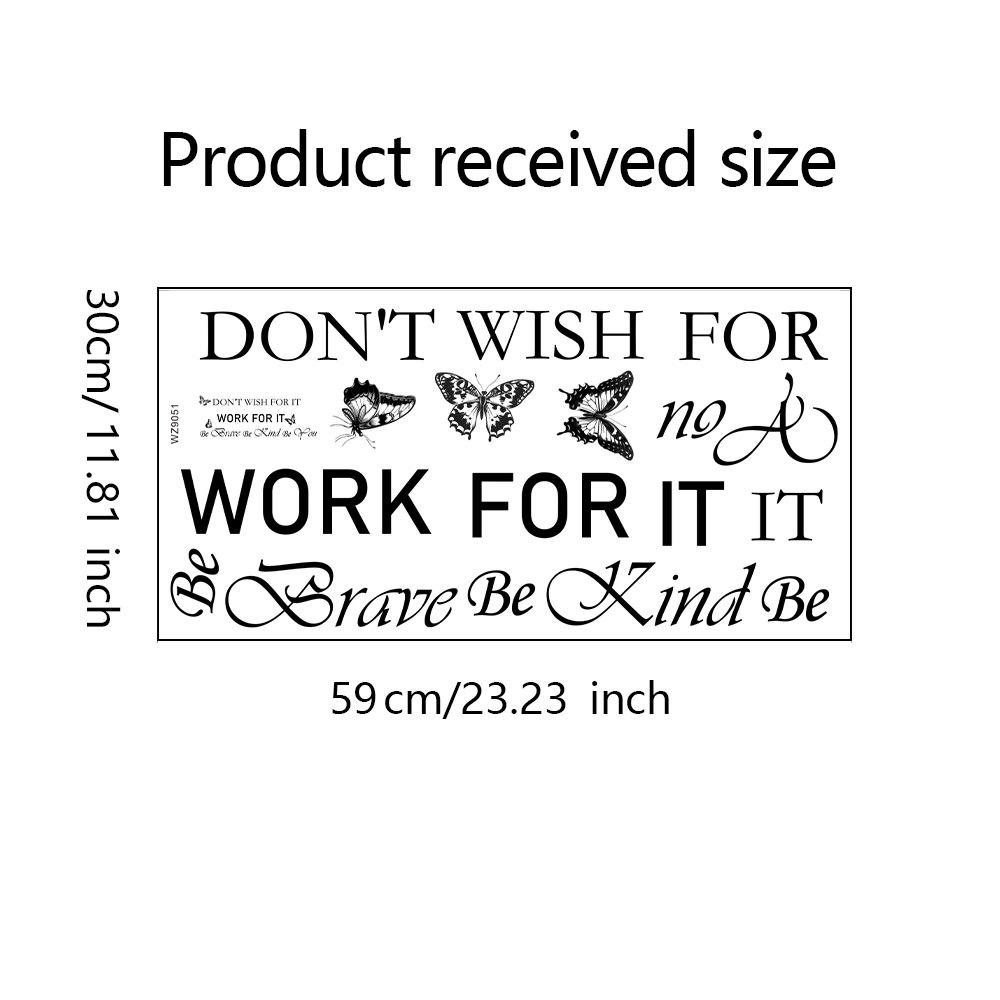 

WZ9051 Английский Слоган Бабочка Спальня Гостиная Кабинет Украшение Декоративная Наклейка На Стену 30*59cm/WZ9051