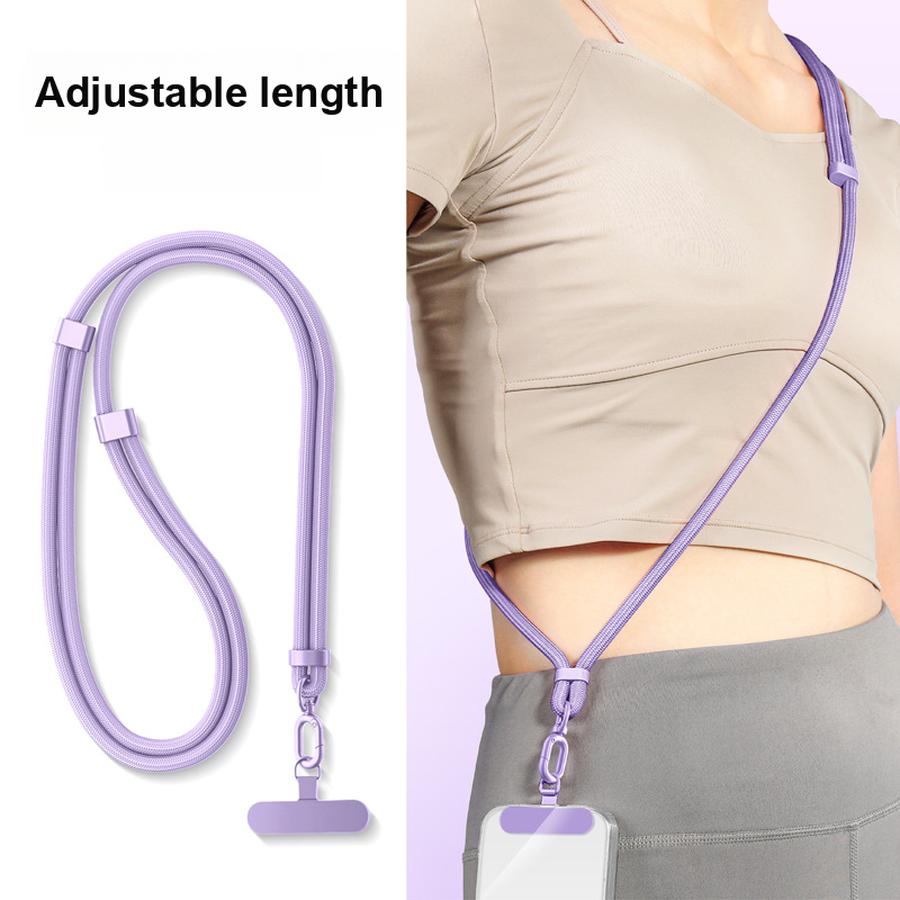 Handy-Lanyard Verstellbares Crossbody-Nackenband Seil mit Edelstahl-Pads Anti-Verlust Anti-Diebstahl Geflochtenes Seil