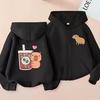Funny Kids Capybara Zip Up Hoodie Children's Hoodie Zipper Children Capibara Sweatshirt Manga Clothes Kid Girl Boy Top Hoody
