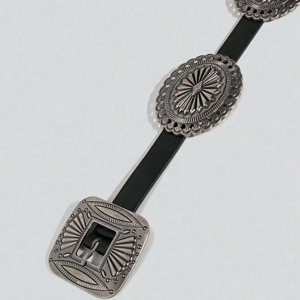 Breite Böhmische Gürtel Western Stil Cowboy Ethnischer Stil Taillengürtel Metallgeschnitzte Gürtel Damen