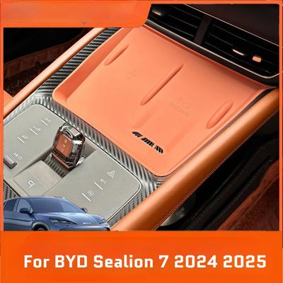 For BYD Sealion 7 2024 2025 Car Styling Wireless Charging Silicone Protective Pad Central Control Anti Slip Pad Auto Accessories