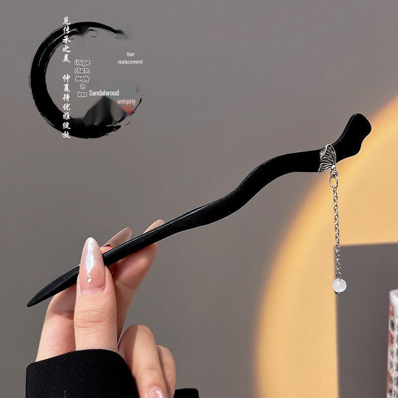 Ancient Chinese-Style Hanfu Hair Accessories: Elegant Updo Hairpins with Tassels for Women