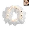 Halloween Ghost Wreath 12 Little Light-up White Ghost Wreath Front Door Hanging Decoration for Holiday Indoor Outdoor Wall Decor
