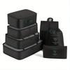 7pcs Set Travel Packing Cubes, Portable Mesh Luggage Storage Bag, Underwear Clothes Organizer Bag With Shoes Bag