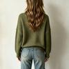 Damen Freizeit Farbe Rollkragen Langarm Strickpullover für den täglichen Gebrauch