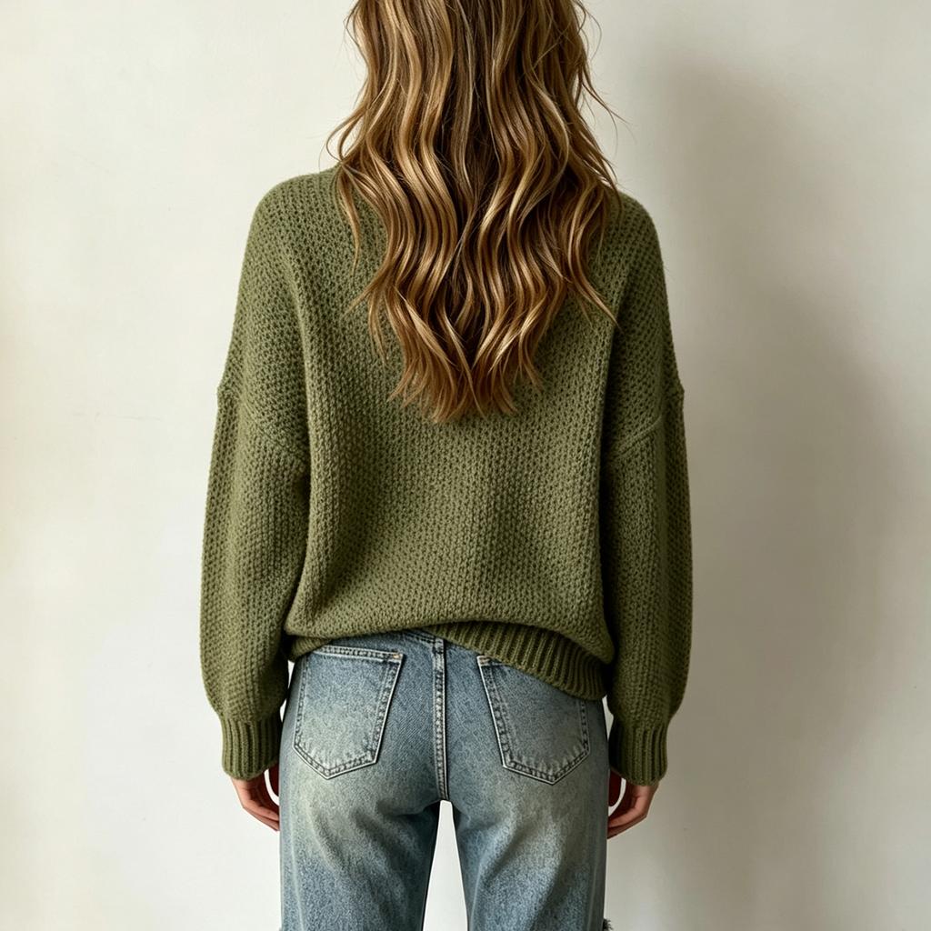 Damen Freizeit Farbe Rollkragen Langarm Strickpullover für den täglichen Gebrauch