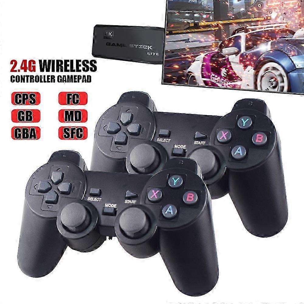 64G Kabellose 4K HDMI Videospielkonsole Retro 20000+ Spiele TV Stick 64G mit 2x Kabellosen Controllern