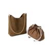 Hot-selling Bags Women's Autumn and Winter New High-mercerized Matte Cowhide Bucket Bag Retro Commuter Shoulder Bag