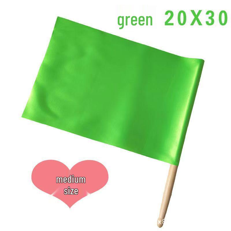 Handheld Red Flag with Pole for Kids Dance and Exercise 20x30 cm жёлтый/зелёный