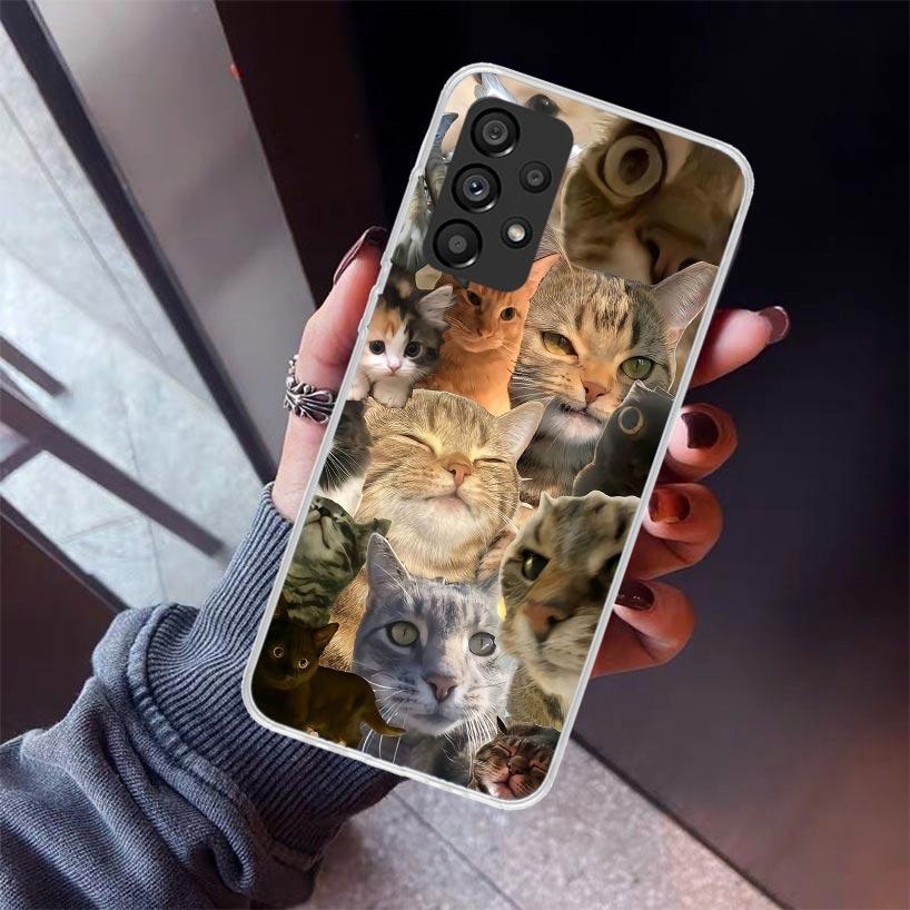 Crying Cat Memes Phone Case For Samsung Galaxy A12 A52S A42 A32 A22 A51 A50 Note 20 Ultra 10 S10 Plus A71 A70 A31 A30 A10S Galax