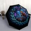 Cybernetic Tiger pattern umbrella, portable and foldable design, 8 ribs, a casual accessory for Halloween, Christmas, and birthday gifts.