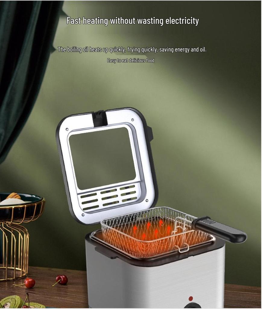 Cross-Border Visible All-in-One Self-Heating Electric Fryer Churro & French Fry Maker