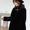 Imitation fur new imitation mink coat women's hooded imitation mink coat