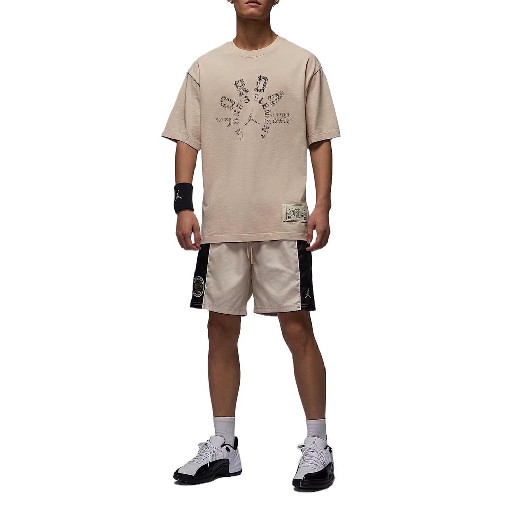 Jordan 85 Dongdan Soft Comfortable Trendy Solid Color Digital Short Sleeve T-Shirt Men T-Shirts Brown HV1257140