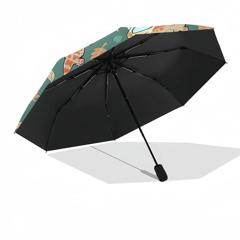 1pc Lizards and Nature Automatic Folding Umbrella - Portable Collapsible Design, 8-Rib Iron Frame, Casual Outdoor Accessory yy251215203